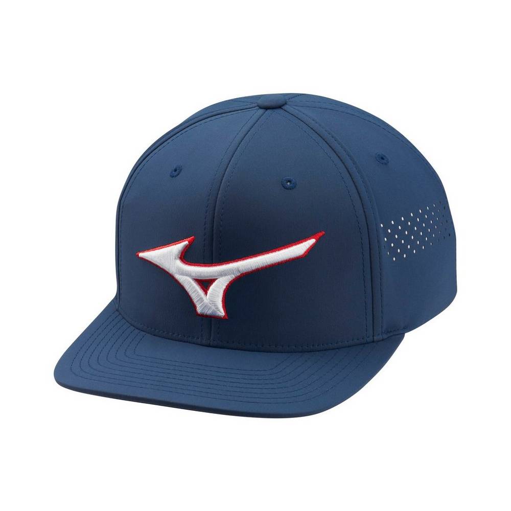 Chapéu Mizuno Tour Flat Snapback - Homem - Azul Marinho - YUQOW3506